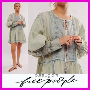 Free People mini dress or jacket in denim